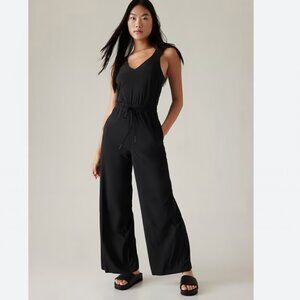 Athleta Women's Savannah Jumpsuit Travel Athleisure Black Size 2